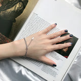 925 Silver Double Layer Bead Bracelet Women
