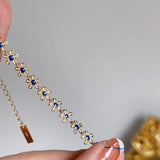 925 Silver Drop Glaze Flowers Bracelets Women's Light Aesthetics Jewelry