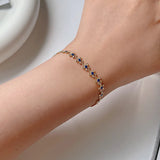 925 Silver Drop Glaze Flowers Bracelets Women's Light Aesthetics Jewelry