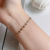 925 Silver Drop Glaze Flowers Bracelets Women's Light Aesthetics Jewelry
