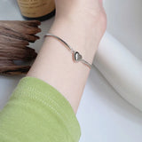 925 Silver Elbow Heart Bracelet Women Trendy Jewelry