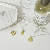 925 Silver Heart Pendant Necklace for Women Bead Chain Jewelry