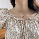 925 Silver Heart Pendant Necklace for Women Bead Chain Jewelry