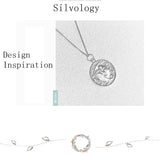 925 Sterling Silver Sun Moon Necklace Original Creative Funny Pendant