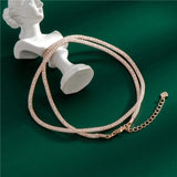 925 Silver Flash Tube Choker Necklace with Zircon Lace