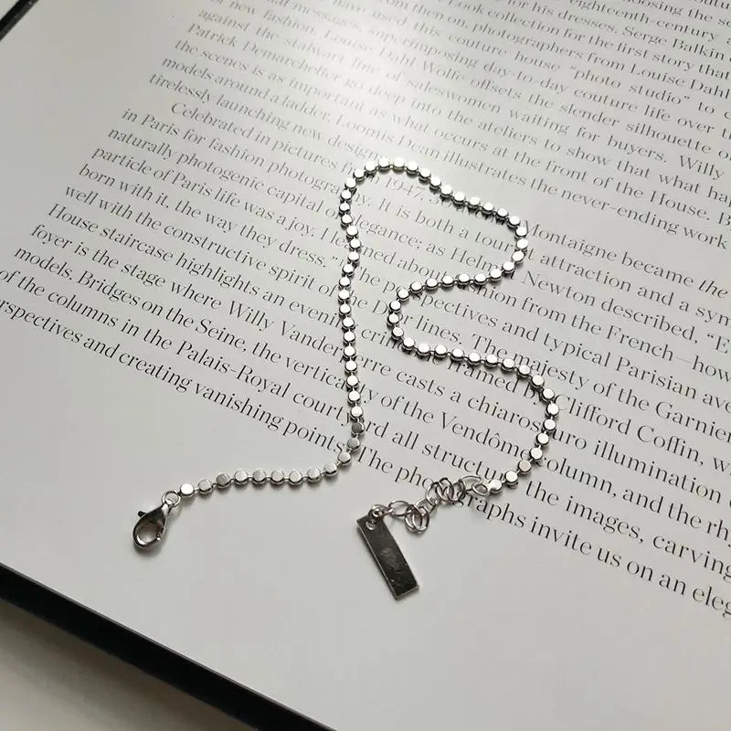 925 Silver Flat Bead Chain Anklets for Women