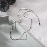 925 Silver Flat Bead Necklace Wild Texture Choker Gift