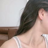 925 Silver Tassel Hoop Earrings Japan Korea Chain Fashionable Jewelry
