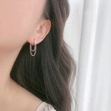 925 Silver Tassel Hoop Earrings Japan Korea Chain Fashionable Jewelry
