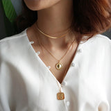 925 Silver Snake Choker Necklace 18K Clavicle Chain