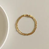 925 Silver Texture Chain Bracelets Punk Style for Women