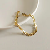 925 Silver Texture Chain Bracelets Punk Style for Women