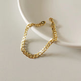 925 Silver Texture Chain Bracelets Punk Style for Women