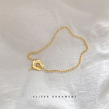 925 Silver Pearl Flower Bracelet Lucky Letter Baroque Women's Aesthetics Jewelry