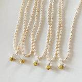 925 Silver Freshwater Pearl Rose Flower Pendant Necklace Romantic Jewelry