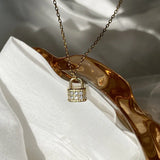 925 Silver Zircon Lock Pendant Necklace Women Friendship Jewelry