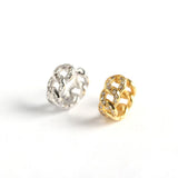 925 Silver Zircon Wide Hoop Earrings Women Party Jewelry