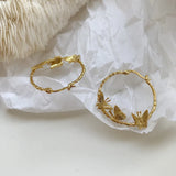 925 Sterling Silver Garland Butterfly Hoop Earrings
