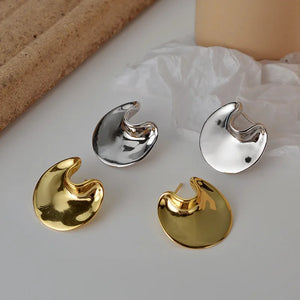 925 Silver Irregular Stud Earrings for Women Exaggeration Big Earrings