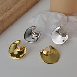 925 Silver Irregular Stud Earrings for Women Exaggeration Big Earrings