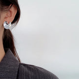 925 Silver Irregular Stud Earrings for Women Exaggeration Big Earrings