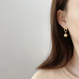 925 Silver Double Circle Tassel Drop Earrings