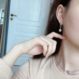 925 Silver Double Circle Tassel Drop Earrings