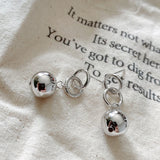 925 Silver Double Circle Tassel Drop Earrings