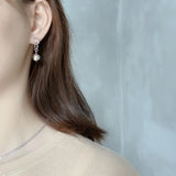 925 Silver Double Circle Tassel Drop Earrings