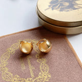 925 Silver Glossy Round Ball Hoop Earrings Women Statement Jewelry