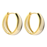 925 Silver Thick Hoop Earrings Classic Style for Women