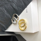 925 Silver Thick Hoop Earrings Classic Style for Women