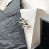 925 Silver Thick Hoop Earrings Classic Style for Women
