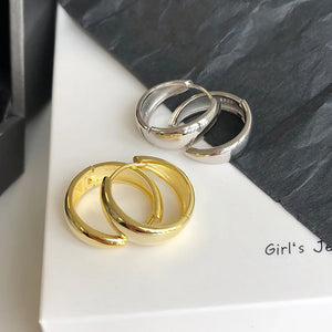 925 Silver Thick Hoop Earrings Classic Style for Women