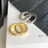 925 Silver Thick Hoop Earrings Classic Style for Women