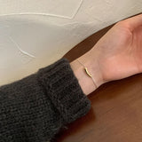 925 Silver Water Drop Bracelet Eggplant Shape Friendship Jewelry