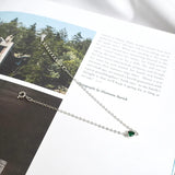 925 Silver Green Zircon Heart Bracelet for Women