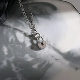 925 Silver Heart Lock Star Necklace Women Birthday Jewelry