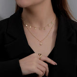 925 Silver Heart Lock Star Necklace Women Birthday Jewelry