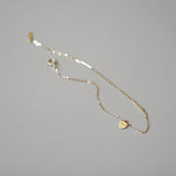 925 Silver I & You Heart Charm Bracelet 14K Gift