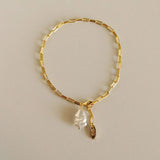925 Silver Natural Pearl Bracelet for Women Wide Chain Jewelry Gift