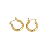 925 Silver Textured Hoop Earrings for Women