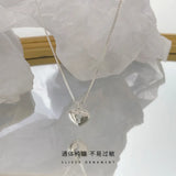925 Silver Key Heart Pendant Necklace for Women O T