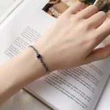 925 Silver Lapis Chain Bracelet Women's Jewelry Gift