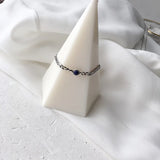 925 Silver Lapis Chain Bracelet Women's Jewelry Gift
