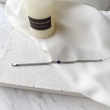 925 Silver Lapis Chain Bracelet Women's Jewelry Gift