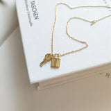 925 Silver Lock Key Pendant Necklace Women's Jewelry Girls