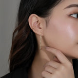 925 Silver Chain Lock Earrings for Women Minimalist Jewelry