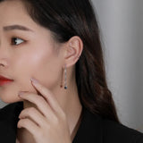 925 Silver Chain Lock Earrings for Women Minimalist Jewelry