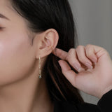 925 Silver Chain Lock Earrings for Women Minimalist Jewelry